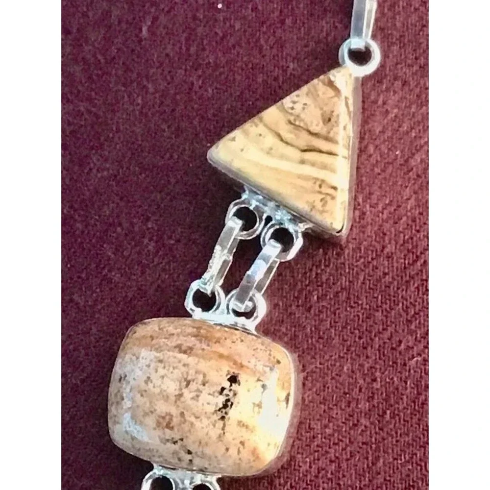 boho picture jasper 925 stamped bracelet